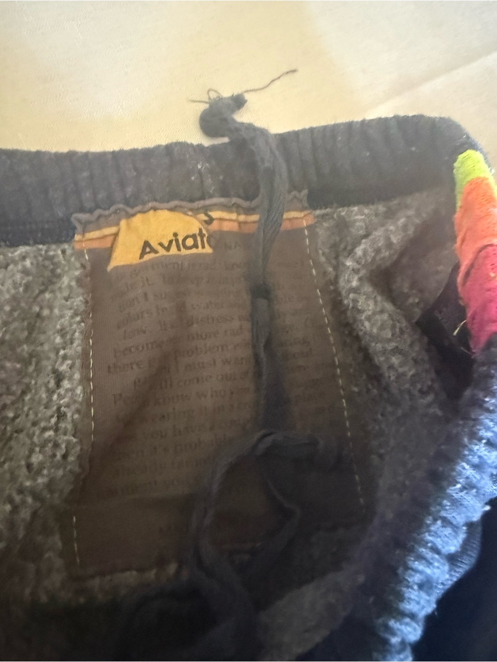 Aviator Nation Dark Navy Joggers with Neon Pink, Orange & Yellow Stripes - Picture 7 of 7